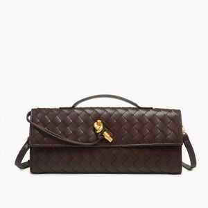 Commense Two Way Woven Flap Clutch Shoulder Bag